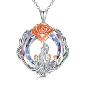 Rose Flower-Mother 3 Children-Purple