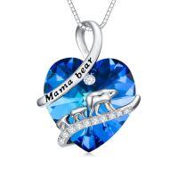 wholesale TOUPOP Chritmas Gifts For Mom Mama Bear & Elephant Necklaces For Women 1/2/3 Cubs Calfs Sterling Silver Birthday Gifts For Mom Grandma Daughter Son Family Necklace -style_name:Mama Bear - 2 Cubs