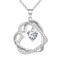 TOUPOP Sterling Silver Heart Birthstone Pendant Necklace Gift for Women-color_name:04-April-Simulated Diamond