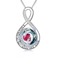 TOUPOP Sterling Silver Birthstone Moon And Star Pendant Necklace I Love You To The Moon And Back-color_name:07-Jul-Ruby
