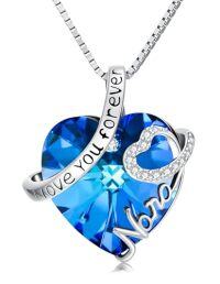 wholesale TOUPOP Mothers Day Gifts For Mom 925 Sterling Silver I Love You Forever Necklace Heart Crystal Mother Daughter Jewelry Birthday Gifts For Her Women Grandma Nana From Daughter Son -style_name:Nana