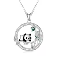 TOUPOP Sterling Silver Animal Pendant Women Jewelry Christmas Gifts-style_name:Panda
