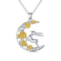 wholesale TOUPOP Necklace For Women S925 Sterling Silver Pendant Necklaces Jewelry Gifts For Women Her Wife Mom Daughter Birthday Anniversary Christmas Gifts -style_name:Moon Deer Necklace