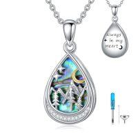 wholesale TOUPOP Urn Necklace For Ashes Sterling Silver Abalone Shell Cremation Jewelry For Ashes Jewelry Gifts For Nature Lovers Keepsake Memorial Jewelry For Women -style_name:20-Mountain