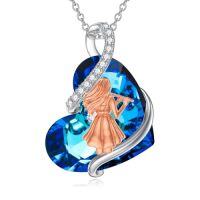 wholesale TOUPOP Music Lovers Gifts Sterling Silver Piano/violin/cello/guitar/flute Pendant Necklace Music Jewelry For Women Her -style_name:Flute