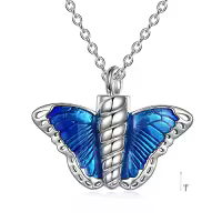 TOUPOP Sterling Silver & Stone Pendant Necklace For Women-style_name:Butterfly Urn Necklace