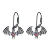 wholesale Coffin/bat/cat/spider/irish Claddagh/music Note Earrings For Women 925 Sterling Silver Dangle Earring Gothic Jewelry Halloween Patricks Day Gifts For Friends Daughter Her -style_name:1-Bat-A
