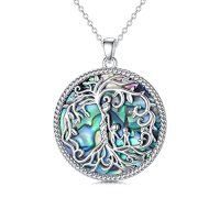 wholesale TOUPOP Christmas Gifts For Mom Tree Of Life Mother Necklace 925 Sterling Silver Mother And Daughter/son Jewelry Birthday Gifts For Women Grandma Wife -style_name:Abalone Shell-2 Children
