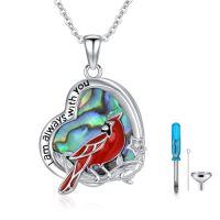 wholesale TOUPOP Cardinal Necklace For Women 925 Sterling Silver Red Cardinal Pendant Necklace Sympathy Memorial Jewelry Christmas Gifts For Women Mom Her -style_name:8-Heart Urn Cardinal