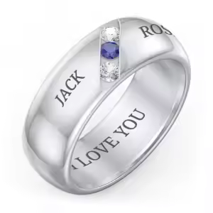 B-Triple Stone Grooved Ring (8 mm)