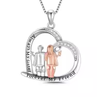 TOUPOP 925 Sterling Silver Sisters Necklace Pendant Jewelry Gift-style_name:8-Sister Necklace