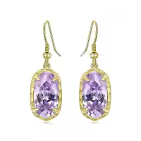 TOUPOP 925 Sterling Silver Gemstone Dainty Drop Earrings-color_name:Z-Purple