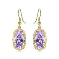 wholesale Earrings For Women 925 Sterling Silver Dainty Gemstone Dangle Drop Earrings Fine Jewelry Birthday Christmas Gifts For Women Her Mom -color_name:Z-Purple