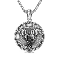 TOUPOP 925 Sterling Silver St Medal Protection Necklace For Men Women-style_name:C-Saint Michael I