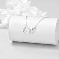 TOUPOP 14K Yellow White Rose Gold Three Circle Generation Necklace For Women-0-1