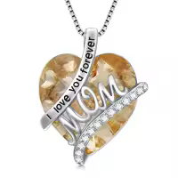 TOUPOP Sterling Silver 12 Birthstone I Love You Forever Heart Pendant Necklace-color_name:11-Nov