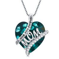 wholesale Mothers Day Gifts For Mom S925 Sterling Silver I Love You Forever Love Hear Mon Pendant Necklace With 12 Birthstone Jewelry Birthday Christmas Gifts For Women Grandma Mom Nana From Duaghter Son -color_name:05-May
