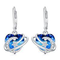 wholesale TOUPOP Heart Earrings For Woman Sterling Silver Heart Crystal Jewelry Gift For Mother Christmas -style_name:2-Star