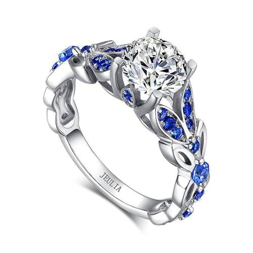 DIYARING 4.3 Carat Personalized Sterling Silver Butterfly Rings For Women Purple Amethyst Bridal Round Cut Wedding Engagement Eternity Valentine's Promise Ring Set 