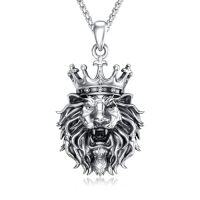 wholesale 925 Sterling Silver Lion/owl/eagle/wolf Necklace Pendant For Men Jewelry Christmas Gifts For Men -style_name:B001-Lion 1.10 inch