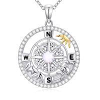 wholesale TOUPOP Christmas Gifts For Wife Compass Necklace Sterling Silver Compass Urn Necklace Cremation Jewelry For Women Wife Girlfriend Mother Sister -style_name:F04-Mountain
