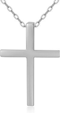 wholesale 14K Gold Classic Cross Pendant Necklace for Women 16 18 -White Gold