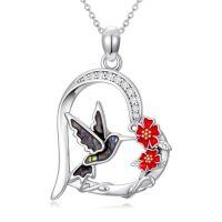 wholesale TOUPOP Dove Necklace Christmas Gifts For Women 925 Sterling Silver Heart Peace Dove Pendant Jewelry Holy Spirit Jewelry For Women Female Stocking Stuffers -style_name:Hummingbird