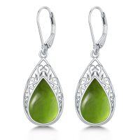 wholesale Filigree Earrings For Women 925 Sterling Silver Teardrop Gemstone Dangle Earrings Fine Jewelry Christmas Gifts For Women -color_name:Peridot