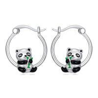 wholesale Hypoallergenic Panda/cat/bat Hoop Earrings For Women 925 Sterling Silver Animal Huggie Hoop Earrings Jewelry Christmas Gifts For Sensitive Ears -style_name:Panda