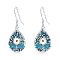 wholesale TOUPOP Mustard Seed Earrings For Women Sterling Silver Turquoise Dangle Earrings Faith Jewelry Christmas Anniversary Birthday Gifts For Her -style_name:Teardrop Mustard Seed