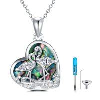 wholesale TOUPOP Urn Necklace For Ashes Sterling Silver Abalone Shell Cremation Jewelry For Ashes Jewelry Gifts For Nature Lovers Keepsake Memorial Jewelry For Women -style_name:22-Flamingo