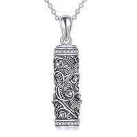 wholesale TOUPOP Tree Of Life Cremation Jewelry Urn Necklace For Ashes For Women Men 925 Sterling Silver Cylinder Urn Pendant Necklaces For Human Ashes Of Loved Ones Keepsake Memorial Gifts -style_name:3-Butterfly