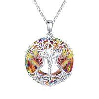wholesale TOUPOP Christmas Gifts Phoenix Necklace 925 Sterling Silver Crystal Nirvana Of Phoenix Rising Jewelry Christmas Birthday Gifts For Women -style_name:Two Phoenixes-Volcano Crystal