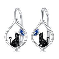 wholesale TOUPOP Leverback Earring For Women 925 Sterling Silver Dangle Drop Hoop Earrings For Women Her Daughter Wife Friend Birthday Anniversary Christmas Gift -style_name:Cat
