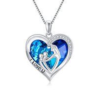 wholesale TOUPOP Mothers Day Gifts For Mom Mother Of 1 To 3 Daughter/son Necklace Sterling Silver Family Pendant Necklaces With Crystal Jewelry Birthday Gifts For Women -style_name:5-Mother of 2