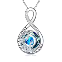 TOUPOP Sterling Silver Birthstone Moon And Star Pendant Necklace I Love You To The Moon And Back-color_name:12-Dec-Blue Topaz