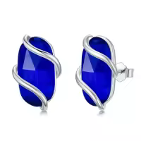TOUPOP 925 Sterling Silver Gemstone Dainty Drop Earrings-color_name:Stud-Sapphire-Sepember