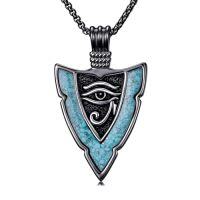 wholesale Arrowhead Necklace For Men 925 Sterling Silver Arrow Necklace Turquoise Valknut/eye Of Horus/celtic Knot Pendant Viking Jewelry Christmas Gifts For Men Women -style_name:2-Eye of Horus