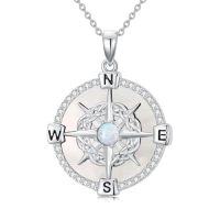 wholesale TOUPOP Christmas Gifts For Wife Compass Necklace Sterling Silver Compass Urn Necklace Cremation Jewelry For Women Wife Girlfriend Mother Sister -style_name:G3-mother of pearl