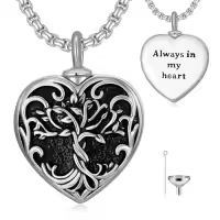 TOUPOP 925 Sterling Silver Heart Urn Necklace For Ashes Keepsake-style_name:Tree of Life