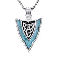 wholesale Arrowhead Necklace For Men 925 Sterling Silver Arrow Necklace Turquoise Valknut/eye Of Horus/celtic Knot Pendant Viking Jewelry Christmas Gifts For Men Women -style_name:1-Celtic Knot
