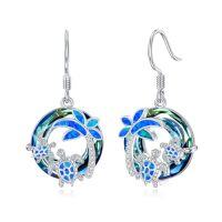 wholesale Crystal Dangle Earrings Christmas Gifts Turtle Earrings For Women Sterling Silver -style_name:Sea Turtle-Two