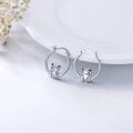 wholesale 925 Sterling Silver Frog Huggie Hoop Earrings for Sensitive Ears-0-1