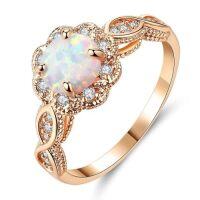 wholesale TOUPOP Opal Engagement Ring 925 Sterling Silver Rose/white/yellow Gold Plated Opal Rings For Women Moissanite Wedding Ring For Women Anniversary Birthday Valentine's Day Christmas Gift For Wife Size 6-9 -color_name:Rose Gold,size_name:9