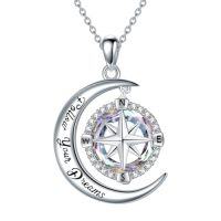wholesale TOUPOP Christmas Gifts For Wife Compass Necklace Sterling Silver Compass Urn Necklace Cremation Jewelry For Women Wife Girlfriend Mother Sister -style_name:E02-Purple