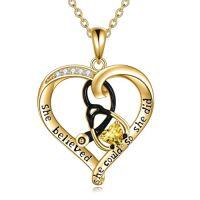 wholesale TOUPOP Christmas Gifts For Nurses Birthstone Stethoscope Necklace Sterling Silver Nurse Gifts For Women Birthday Graduation Gift For Nurse Doctor Medical Student -style_name:11 Nov-Citrine-Yellow Gold Plated