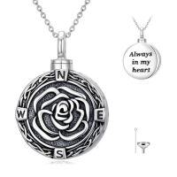 wholesale TOUPOP Tree Of Life Urn Necklace For Ashes 925 Sterling Silver Cremation Jewelry Memorial Gifts Keepsake Jewelry With Funnel Filler For Women -style_name:6-Rose