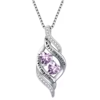 TOUPOP Sterling Silver Birthstone Infinity Necklace Always My Sister Forever My Friend-color_name:06-June-Alexandrite