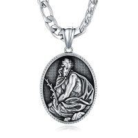 wholesale Saint Patron Necklace For Men Women Stainless Steel St Medal Protection Necklace Catholic Religious Amulet Gifts For Mothers Fathers Day -style_name:Jesus 1