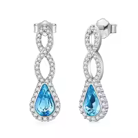 TOUPOP Sterling Silver Crystal Dangle Stud Earrings Women Girls Gift-color_name:Infinity